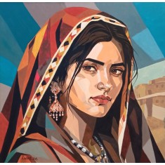 Raees, 24 x 24 Inch, Acrylic On Canvas, Figurative Painting, AC-RAES-003